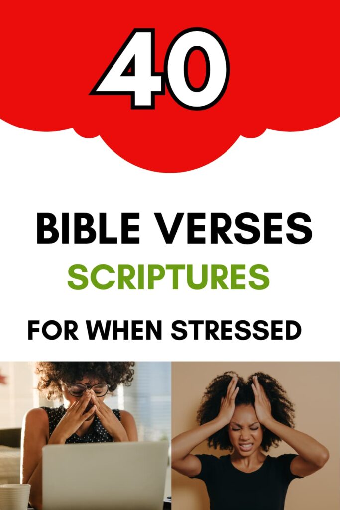 bible verses for stress at work Pinterest image